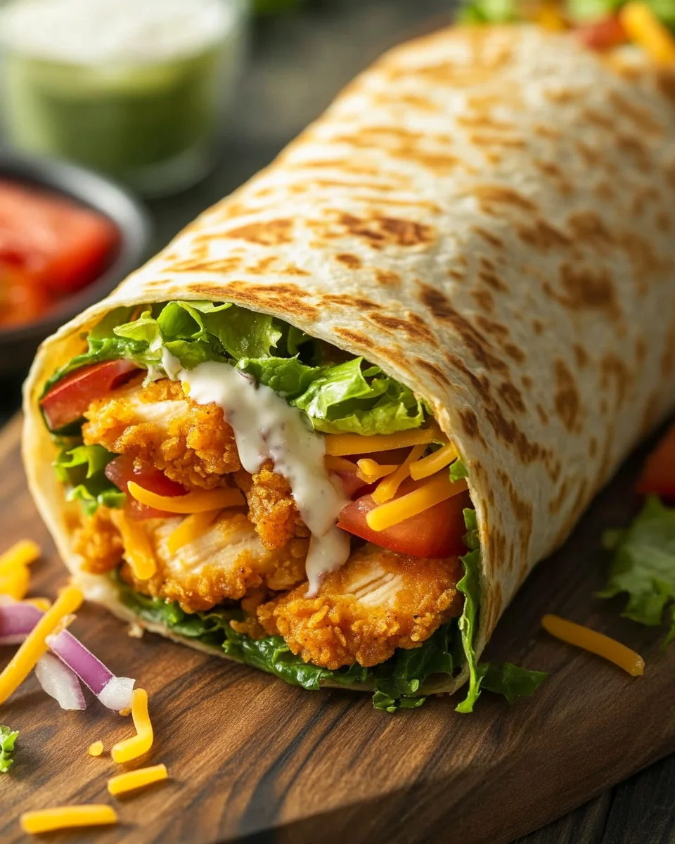 Knuspriger Chicken Ranch Snack Wrap