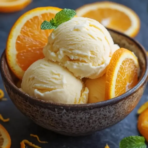Orangeneis ohne Eismaschine Rezept
