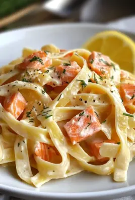Pasta mit Lachs und Sahnesoße