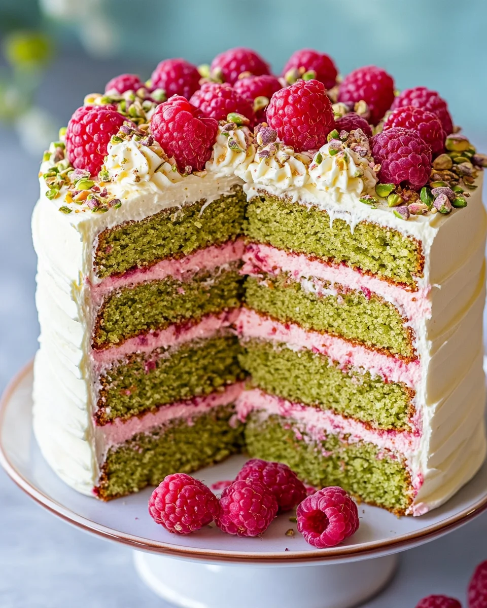 Pistazien-Himbeer-Torte