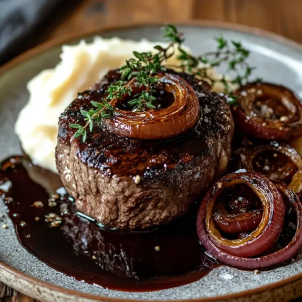 Rinderbrust in Balsamico-Zwiebelsoße