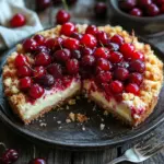 Saftiger K&auml;sekuchen mit Kirschen und Streuseln
