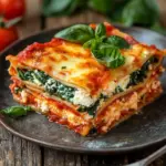 Spinatlasagne mit Feta und Tomaten