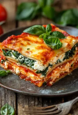 Spinatlasagne mit Feta und Tomaten